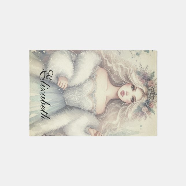 Vintage Elegant Winter Princess Fairytale  Rug (Front)