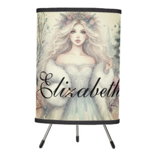 Vintage Elegant Winter Princess Fairytale  Tripod Lamp