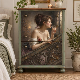 Vintage Elegant Woman Cocktail Decoupage Tissue Paper