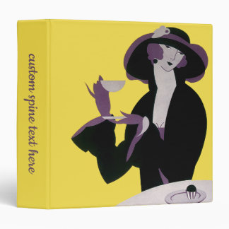 Vintage Elegant Woman Drinking Afternoon Tea Party 3 Ring Binder