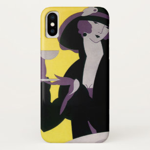 Vintage Elegant Woman Drinking Afternoon Tea Party iPhone X Case
