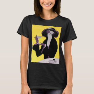 Vintage Elegant Woman Drinking Afternoon Tea Party T-Shirt