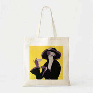 Vintage Elegant Woman Drinking Afternoon Tea Party Tote Bag