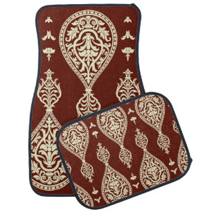 Vintage elements on a dark background car floor mat