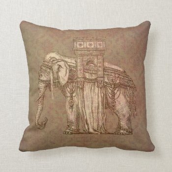 Vintage Elephant Bastille Throw Pillow by BluePress at Zazzle