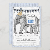 Vintage Elephant Circus Parade Baby Shower Invite (Front/Back)