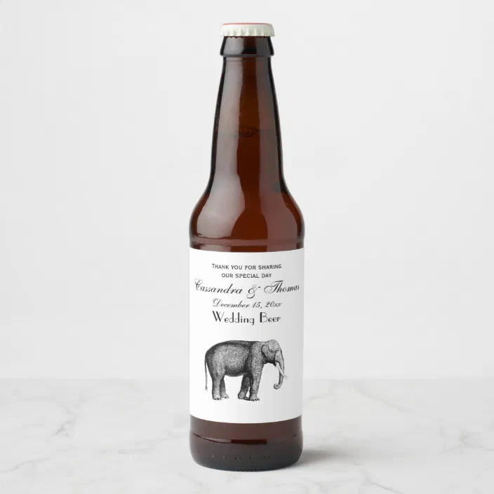 Alcoholic drink with elephant label