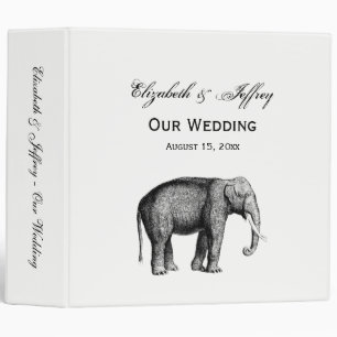 Vintage Elephant Drawing Binder