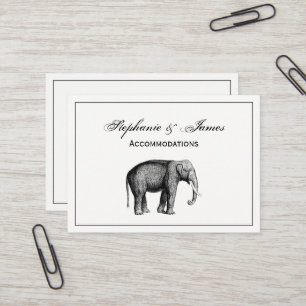 Vintage Elephant Drawing Business Card
