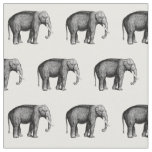 Vintage Elephant Drawing Fabric