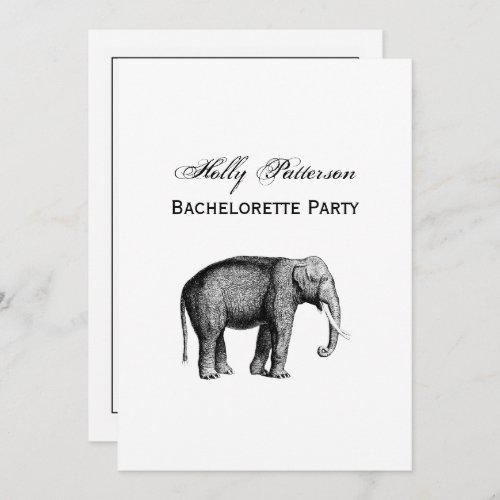 Vintage Elephant Drawing Invitation