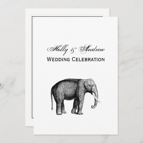 Vintage Elephant Drawing Invitation