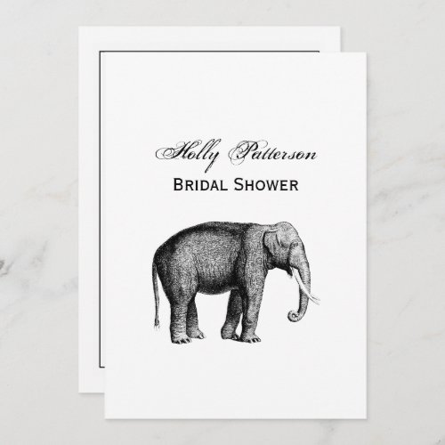 Vintage Elephant Drawing Invitation