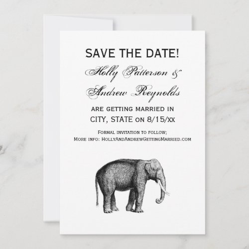 Vintage Elephant Drawing Invitation