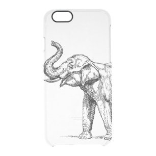 Vintage elephant drawing simple trendy clear clear iPhone 6/6S case