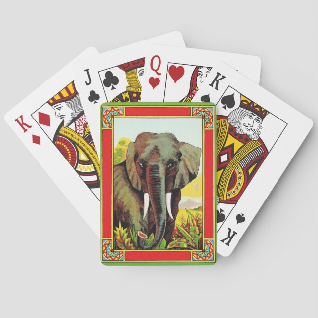 Vintage Elephant Playing Cards (Back)