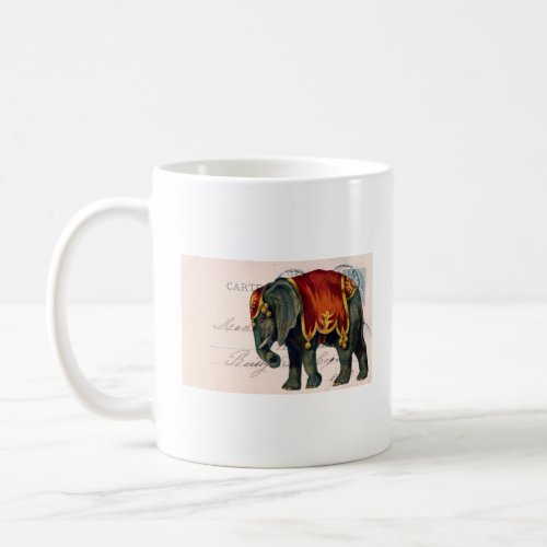 Vintage Elephant Postcard Digital Art  Coffee Mug