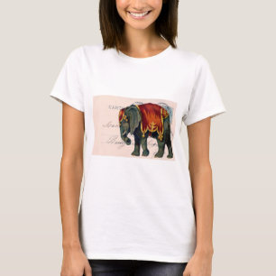 Vintage Elephant Postcard Digital Art T-Shirt
