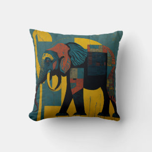 vintage elephant throw pillow