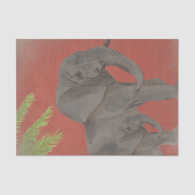 Vintage Elephant Tissue Paper (Front)