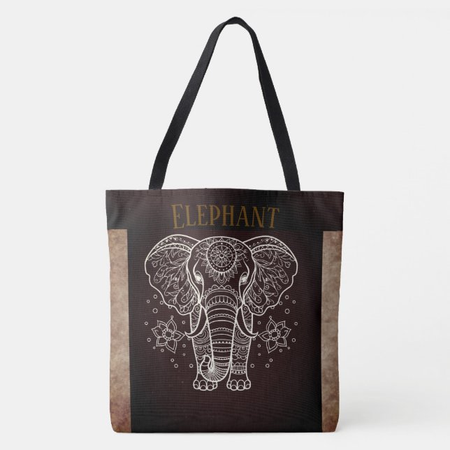 Vintage, Elephant with Flower Tote (Front)