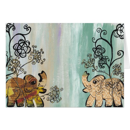 Vintage Elephants Cards (Front Horizontal)