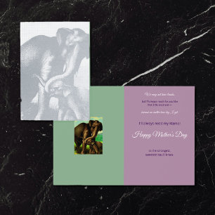  Vintage elephants  for Mother;s Day  Foil Card