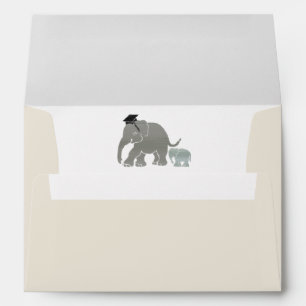 Vintage Elephants Graduation Card Matching Envelope