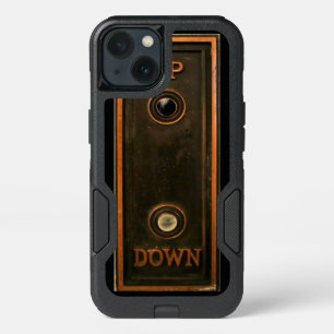 Vintage elevator button plate metal brass antique iPhone 13 case