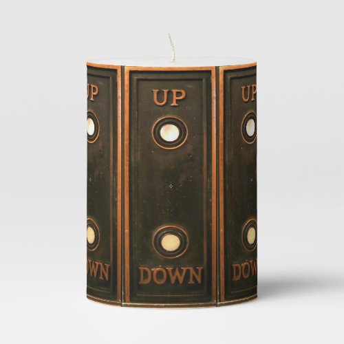 Vintage elevator button plate metal brass antique  pillar candle