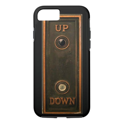 Vintage elevator button plate metal brass black iPhone 87 case