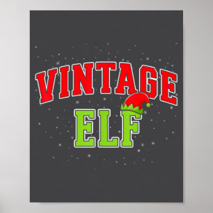 Vintage Elf Christmas Family Matching Group Xmas Poster