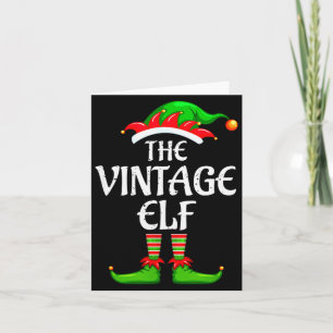 Vintage Elf Matching Family Group Christmas Party Card