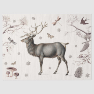 Vintage Elk Decoupage Tissue Paper