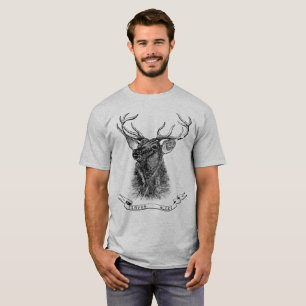 Vintage elk head mens fun t-shirt