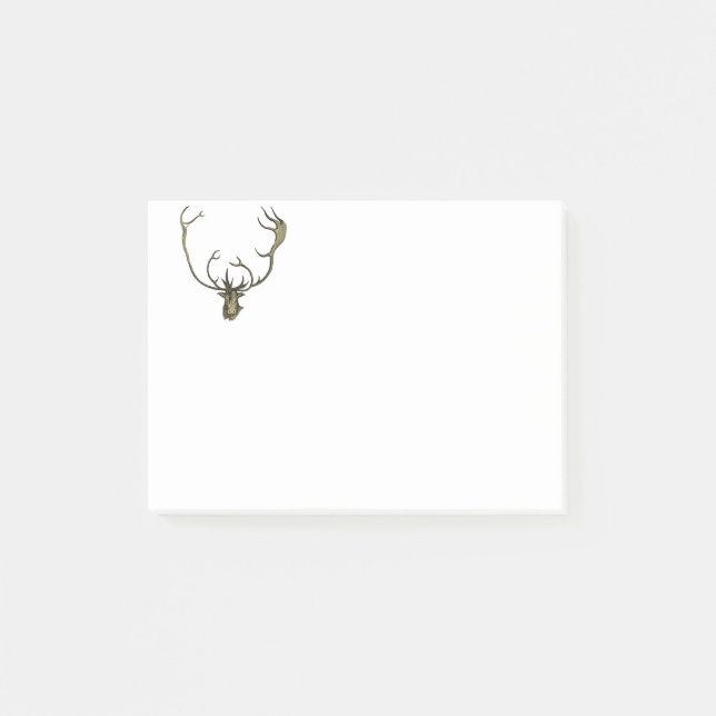 Vintage Elk Illustration Post-it Notes (Front)