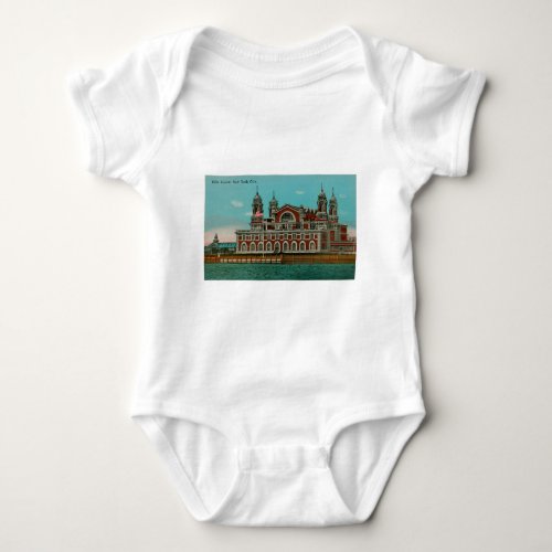 Vintage Ellis Island New York City Baby Bodysuit