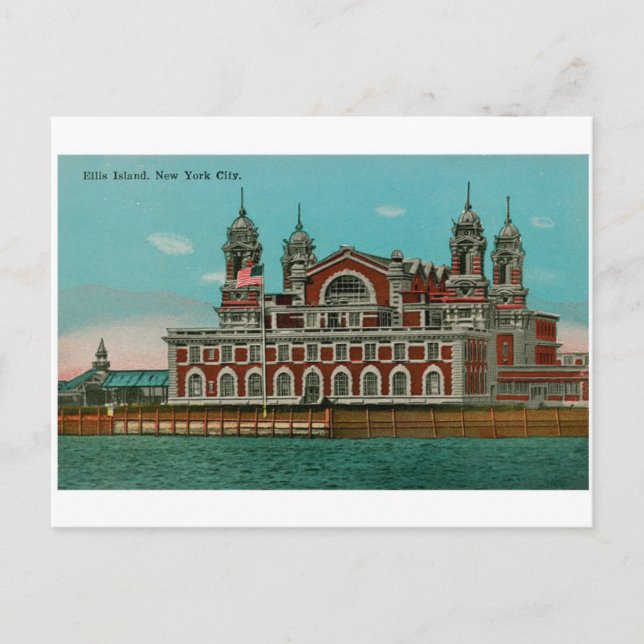 Vintage Ellis Island, New York City Postcard (Front)