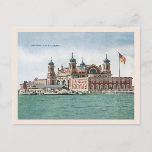 Vintage Ellis Island New York Harbor Postcard