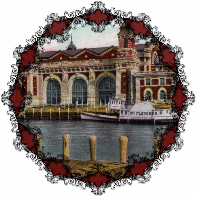 Vintage Ellis Island Ornament (Front)