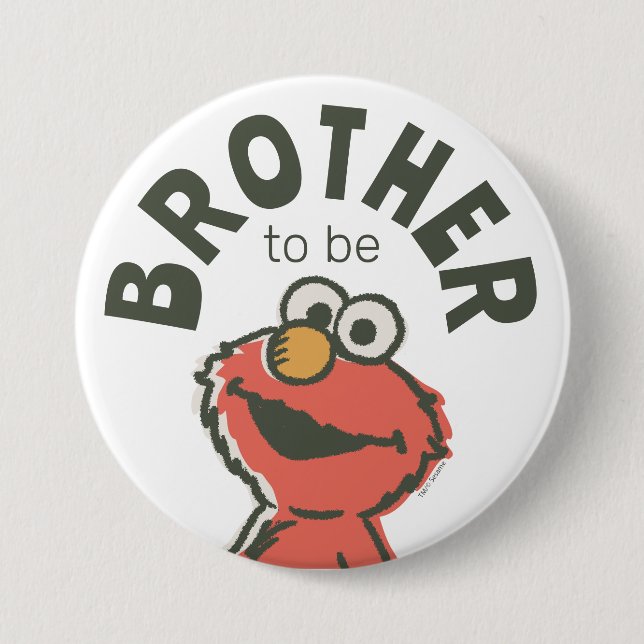 Vintage Elmo Baby Shower Brother To Be Button (Front)