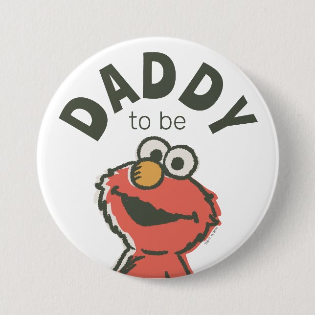 Vintage Elmo Baby Shower Daddy To Be Button (Front)