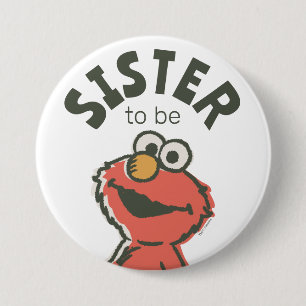 Vintage Elmo Baby Shower Sister To Be Button