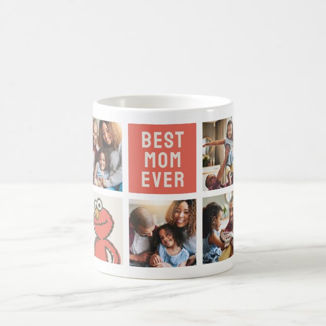 Vintage Elmo | Best Mom - Photo Collage Coffee Mug (Center)
