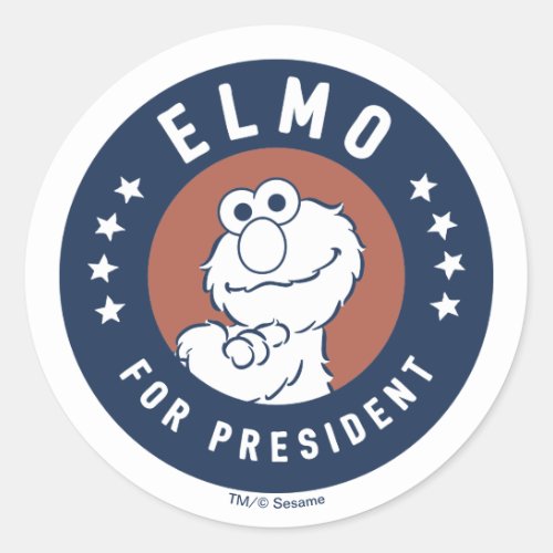 Vintage Elmo for President Badge Classic Round Sticker