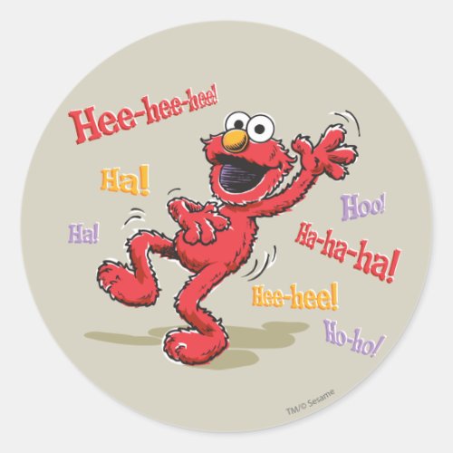 Vintage Elmo Hee_hee Classic Round Sticker