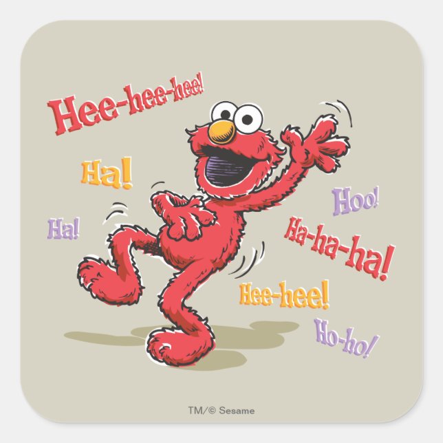 Vintage Elmo Hee-hee! Square Sticker (Front)