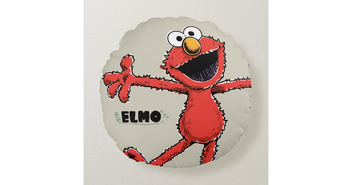 Elmo Round Vintage Elmo Round Pillow | Zazzle