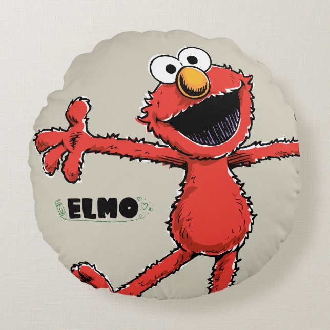 Vintage Elmo Round Pillow (Front)