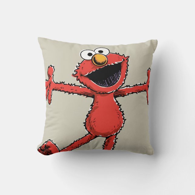 Vintage Elmo Throw Pillow (Front)